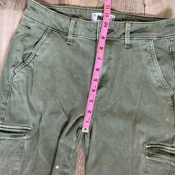PAIGE Jolie Khaki Green Slim Cotton Cargo Ankle Utility Pants SZ 26 - Picture 14 of 15